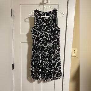 Gap Dress, Sleeveless Pleated Black and White Dress